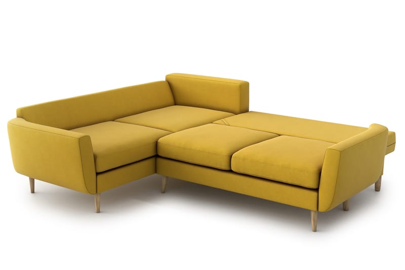 OSLO Bäddsoffa med Divan Gul - Möbler - Vardagsrum - Bäddsoffor - Hörnbäddsoffa