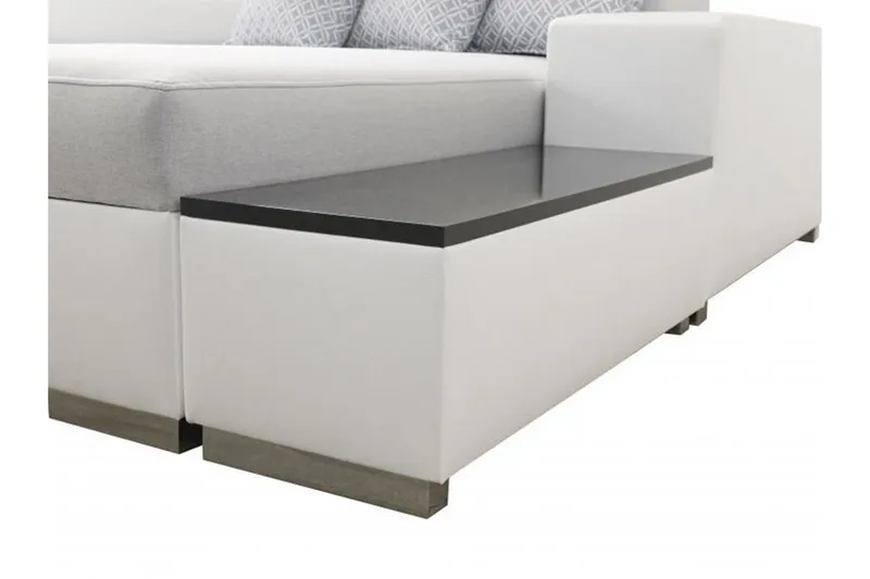 Perseo Divanbäddsoffa 358x282x95 cm LED-belysning - Grå/Vit - Möbler - Vardagsrum - Bäddsoffor - Hörnbäddsoffa