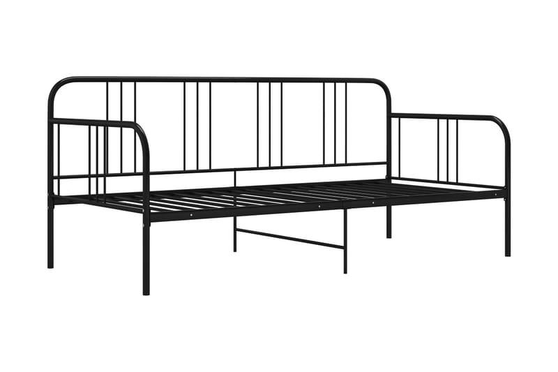 Sängram bäddsoffa svart metall 90x200 cm - Svart - Möbler - Vardagsrum - Bäddsoffor - Hörnbäddsoffa