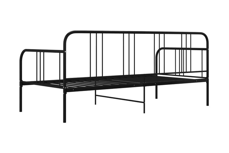 Sängram bäddsoffa svart metall 90x200 cm - Svart - Möbler - Vardagsrum - Bäddsoffor - Hörnbäddsoffa