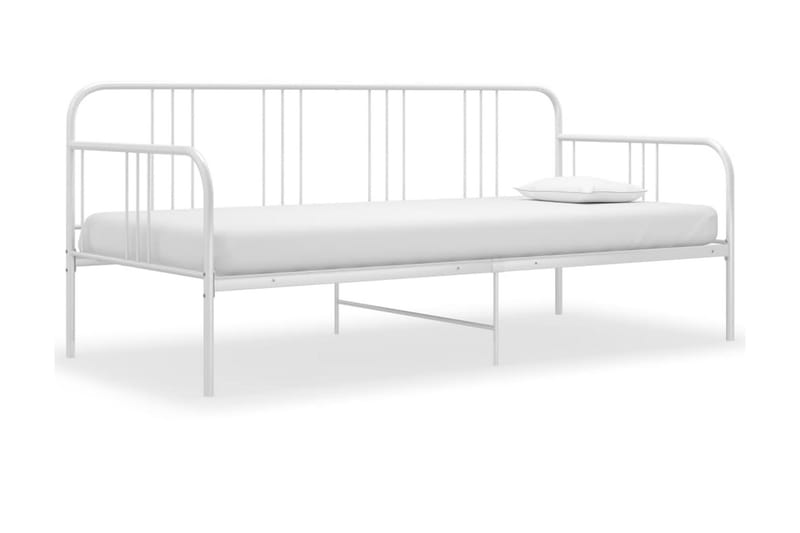 Sängram bäddsoffa vit metall 90x200 cm - Vit - Möbler - Vardagsrum - Bäddsoffor - Hörnbäddsoffa