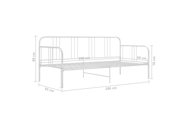 Sängram bäddsoffa vit metall 90x200 cm - Vit - Möbler - Vardagsrum - Bäddsoffor - Hörnbäddsoffa