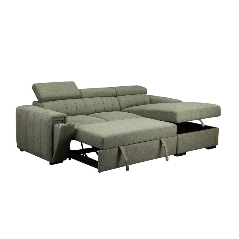 Hörnbäddsoffa Selmar Höger - Ljusgrön - Möbler - Vardagsrum - Bäddsoffor - Hörnbäddsoffa