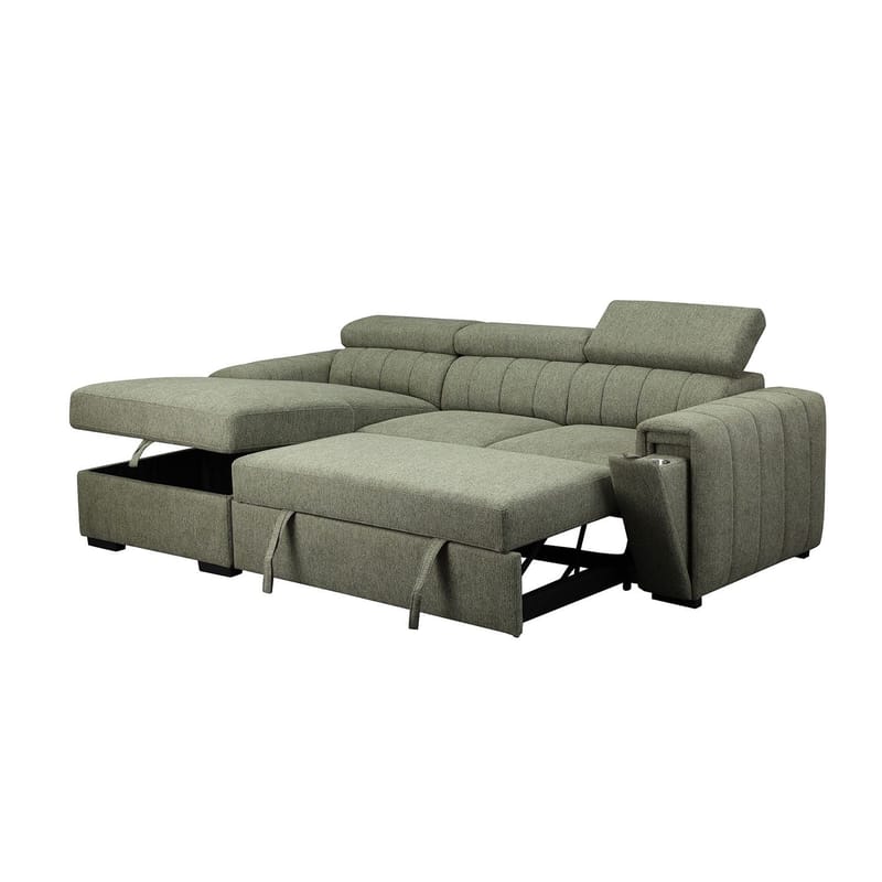 Hörnbäddsoffa Selmar Vänster - ljusgrön - Möbler - Vardagsrum - Bäddsoffor - Hörnbäddsoffa