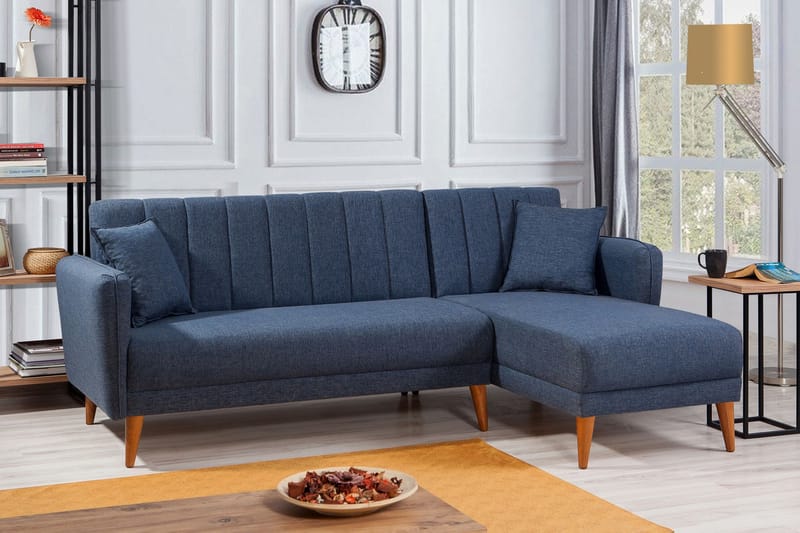 SHIELA Hörnbäddsoffa Mörkblå - Möbler - Vardagsrum - Bäddsoffor - Hörnbäddsoffa