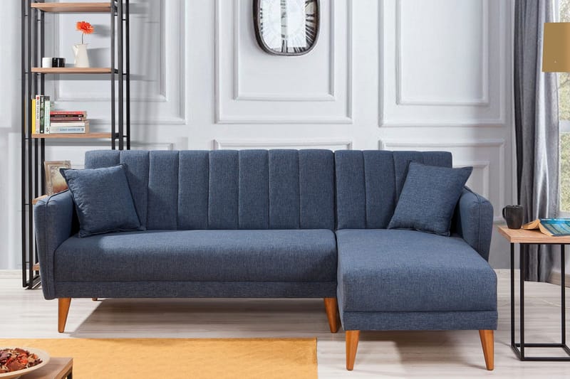 SHIELA Hörnbäddsoffa Mörkblå - Möbler - Vardagsrum - Bäddsoffor - Hörnbäddsoffa