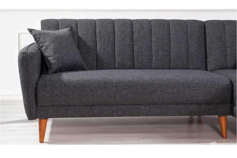 SHIELA Hörnbäddsoffa Mörkgrå - Möbler - Vardagsrum - Bäddsoffor - Hörnbäddsoffa