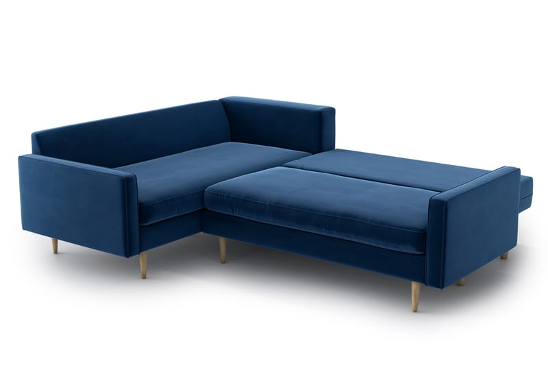 SHILOH Bäddsoffa med Divan Blå - Möbler - Vardagsrum - Bäddsoffor - Hörnbäddsoffa