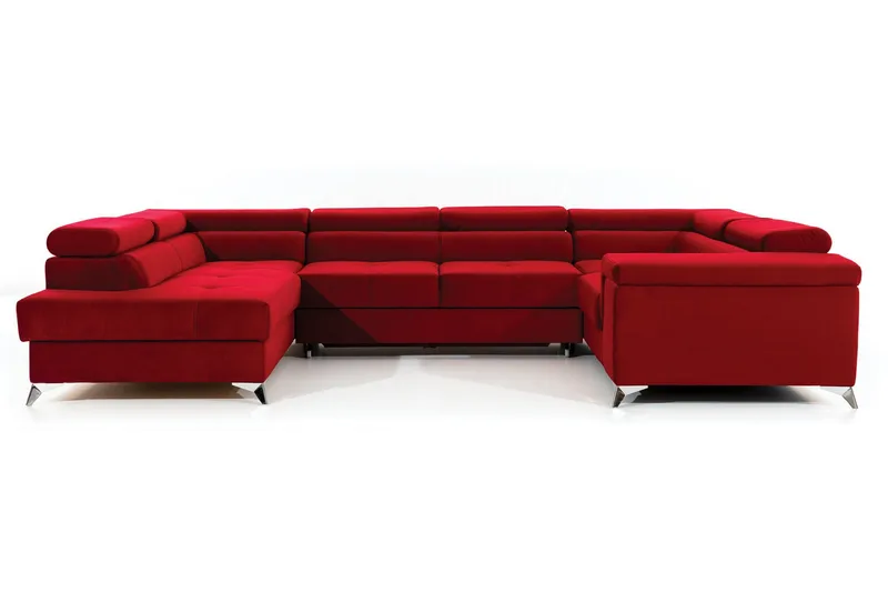 Theriago Hörnbäddsoffa med Divan Vänster, Röd