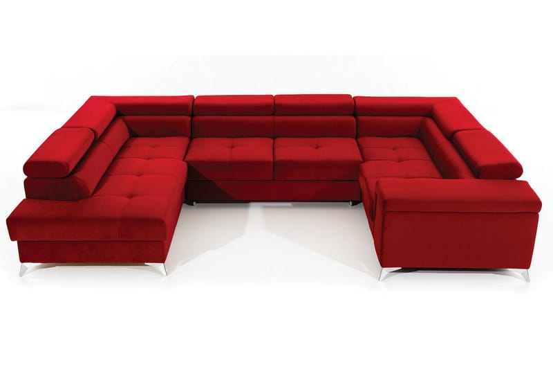 Theriago Hörnbäddsoffa med Divan Vänster - Röd - Möbler - Vardagsrum - Bäddsoffor - Hörnbäddsoffa