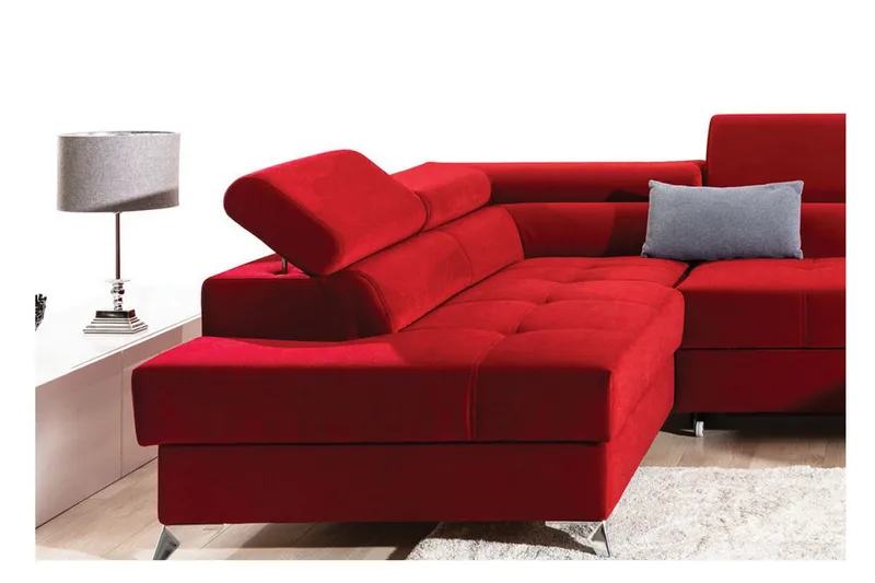 Theriago Hörnbäddsoffa med Divan Vänster - Röd - Möbler - Vardagsrum - Bäddsoffor - Hörnbäddsoffa