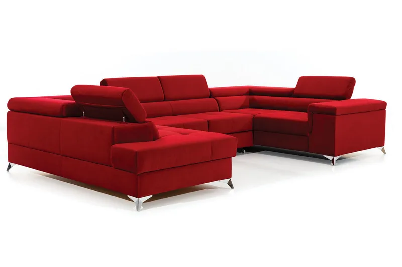 Theriago Hörnbäddsoffa med Divan Vänster - Röd - Möbler - Vardagsrum - Bäddsoffor - Hörnbäddsoffa