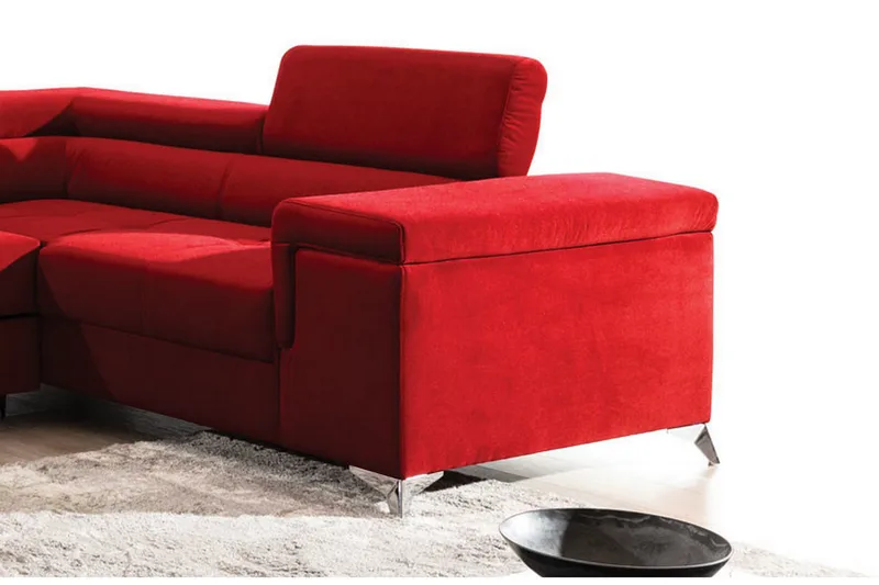 Theriago Hörnbäddsoffa med Divan Vänster - Röd - Möbler - Vardagsrum - Bäddsoffor - Hörnbäddsoffa