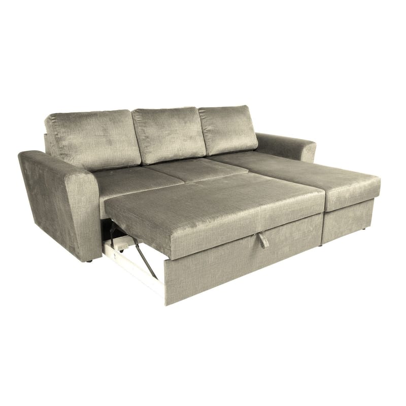 Hörnbäddsoffa Tjörnö sammet - beige sammet - Möbler - Vardagsrum - Bäddsoffor
