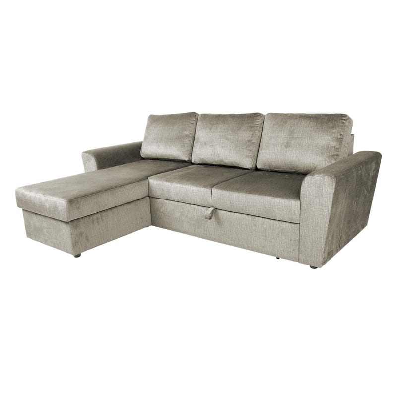 Hörnbäddsoffa Tjörnö sammet - beige sammet - Möbler - Vardagsrum - Bäddsoffor