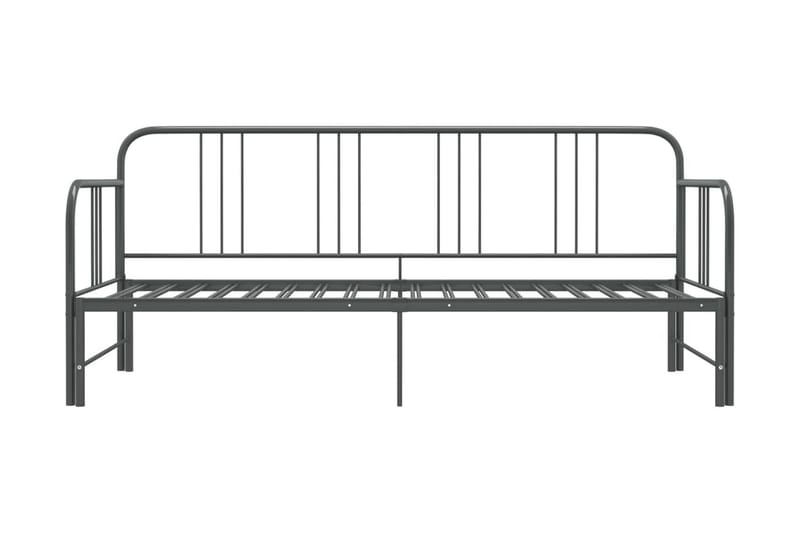 Utdragbar sängram bäddsoffa grå metall 90x200 cm - Grå - Möbler - Vardagsrum - Bäddsoffor - Hörnbäddsoffa
