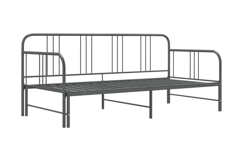 Utdragbar sängram bäddsoffa grå metall 90x200 cm - Grå - Möbler - Vardagsrum - Bäddsoffor - Hörnbäddsoffa