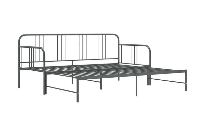 Utdragbar sängram bäddsoffa grå metall 90x200 cm - Grå - Möbler - Vardagsrum - Bäddsoffor - Hörnbäddsoffa