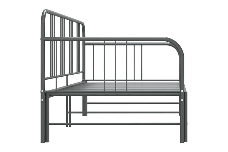 Utdragbar sängram bäddsoffa grå metall 90x200 cm - Grå - Möbler - Vardagsrum - Bäddsoffor - Hörnbäddsoffa