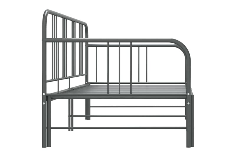 Utdragbar sängram bäddsoffa grå metall 90x200 cm - Grå - Bäddsoffor - Hörnbäddsoffa