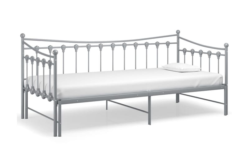 Utdragbar sängram bäddsoffa grå metall 90x200 cm - Grå - Hörnbäddsoffa - Bäddsoffor
