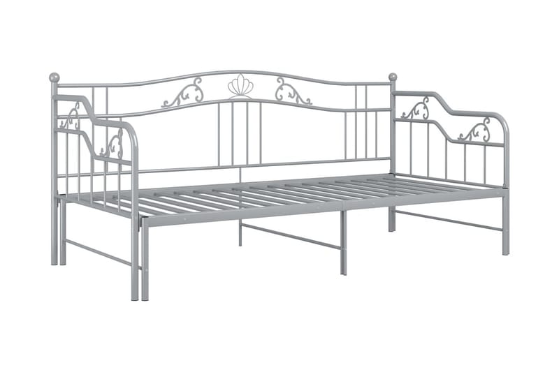 Utdragbar sängram bäddsoffa grå metall 90x200 cm - Grå - Möbler - Vardagsrum - Bäddsoffor - Hörnbäddsoffa