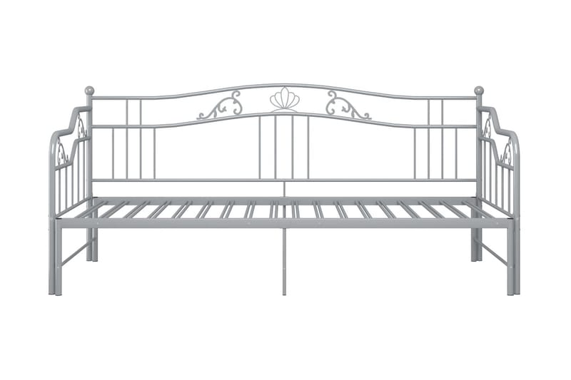Utdragbar sängram bäddsoffa grå metall 90x200 cm - Grå - Möbler - Vardagsrum - Bäddsoffor - Hörnbäddsoffa