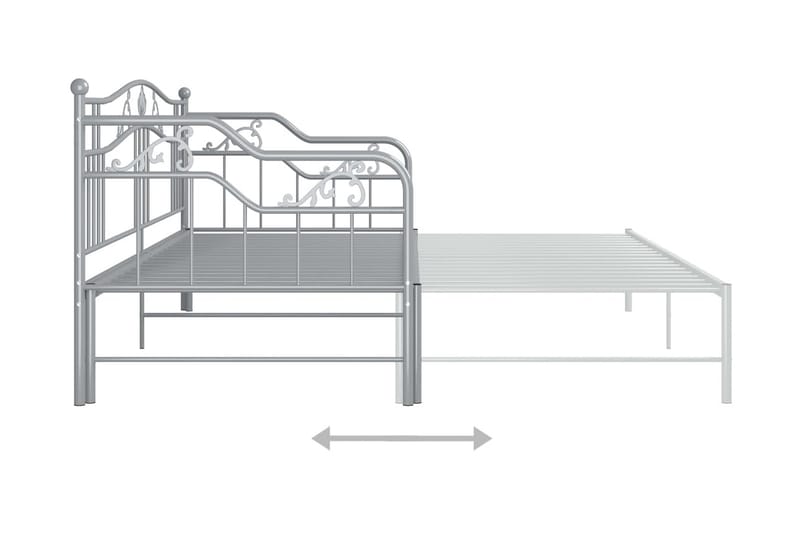 Utdragbar sängram bäddsoffa grå metall 90x200 cm - Grå - Möbler - Vardagsrum - Bäddsoffor - Hörnbäddsoffa