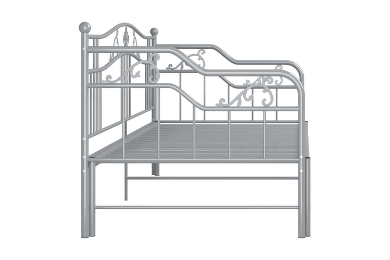 Utdragbar sängram bäddsoffa grå metall 90x200 cm - Grå - Möbler - Vardagsrum - Bäddsoffor - Hörnbäddsoffa