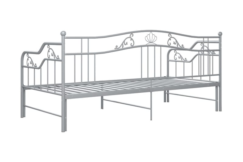 Utdragbar sängram bäddsoffa grå metall 90x200 cm - Grå - Möbler - Vardagsrum - Bäddsoffor - Hörnbäddsoffa