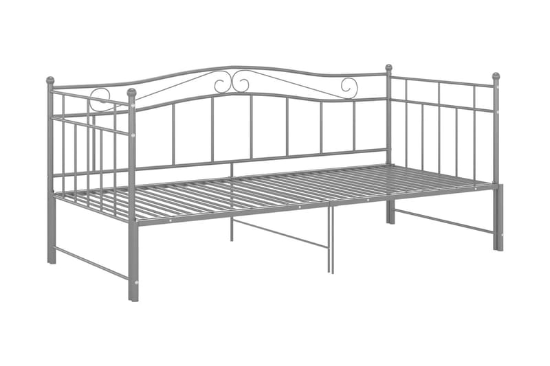 Utdragbar sängram bäddsoffa grå metall 90x200 cm - Grå - Möbler - Vardagsrum - Bäddsoffor - Hörnbäddsoffa