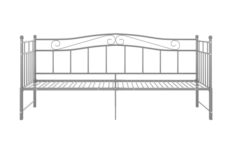 Utdragbar sängram bäddsoffa grå metall 90x200 cm - Grå - Möbler - Vardagsrum - Bäddsoffor - Hörnbäddsoffa