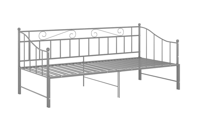 Utdragbar sängram bäddsoffa grå metall 90x200 cm - Grå - Möbler - Vardagsrum - Bäddsoffor - Hörnbäddsoffa