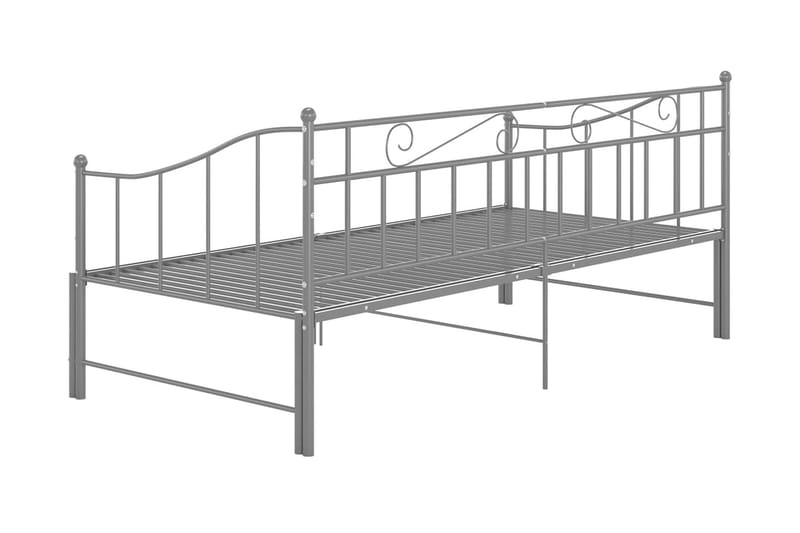 Utdragbar sängram bäddsoffa grå metall 90x200 cm - Grå - Möbler - Vardagsrum - Bäddsoffor - Hörnbäddsoffa