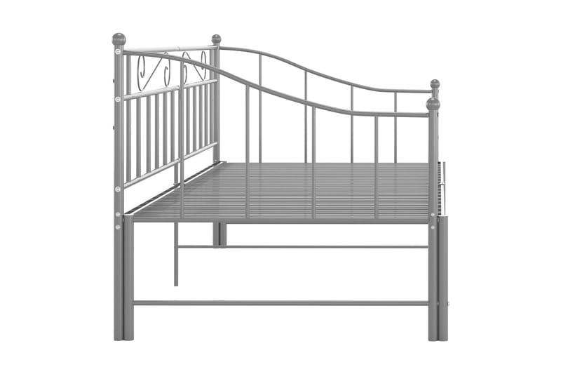 Utdragbar sängram bäddsoffa grå metall 90x200 cm - Grå - Möbler - Vardagsrum - Bäddsoffor - Hörnbäddsoffa