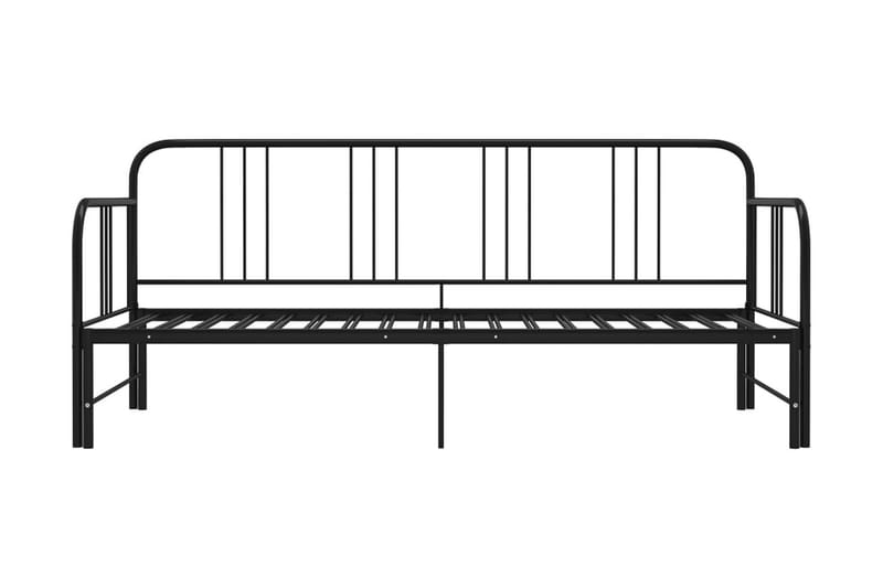 Utdragbar sängram bäddsoffa svart metall 90x200 cm - Svart - Möbler - Vardagsrum - Bäddsoffor - Hörnbäddsoffa
