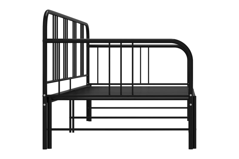 Utdragbar sängram bäddsoffa svart metall 90x200 cm - Svart - Möbler - Vardagsrum - Bäddsoffor - Hörnbäddsoffa