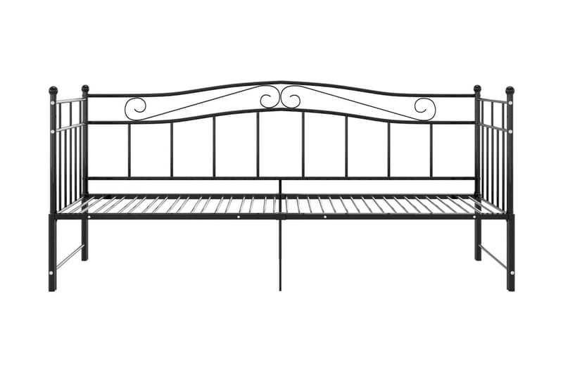 Utdragbar sängram bäddsoffa svart metall 90x200 cm - Svart - Möbler - Vardagsrum - Bäddsoffor - Hörnbäddsoffa