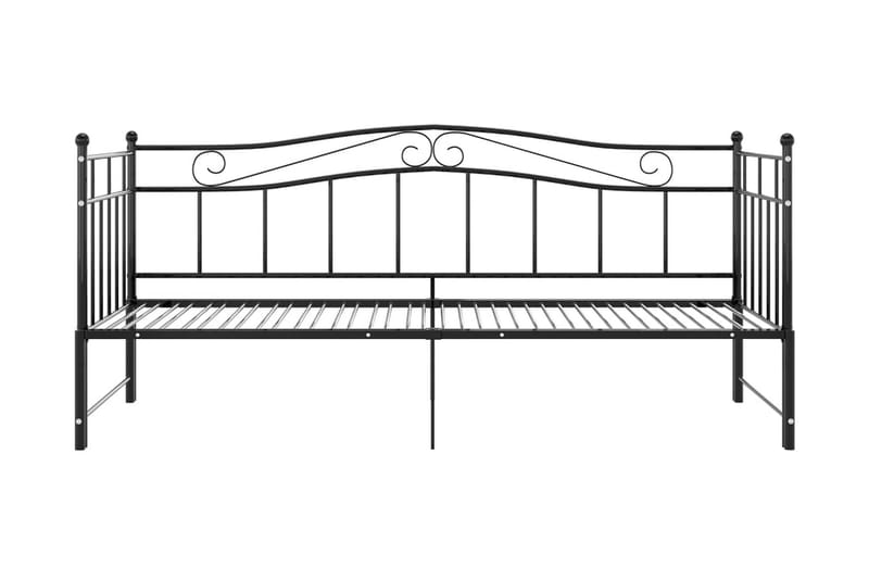 Utdragbar sängram bäddsoffa svart metall 90x200 cm - Svart - Hörnbäddsoffa - Bäddsoffor