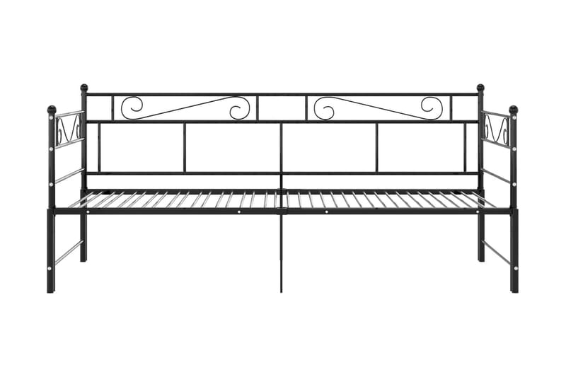 Utdragbar sängram bäddsoffa svart metall 90x200 cm - Svart - Möbler - Vardagsrum - Bäddsoffor - Hörnbäddsoffa