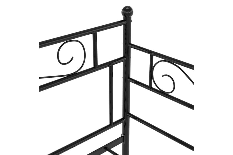 Utdragbar sängram bäddsoffa svart metall 90x200 cm - Svart - Möbler - Vardagsrum - Bäddsoffor - Hörnbäddsoffa