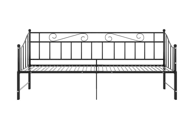 Utdragbar sängram bäddsoffa svart metall 90x200 cm - Svart - Möbler - Vardagsrum - Bäddsoffor - Hörnbäddsoffa