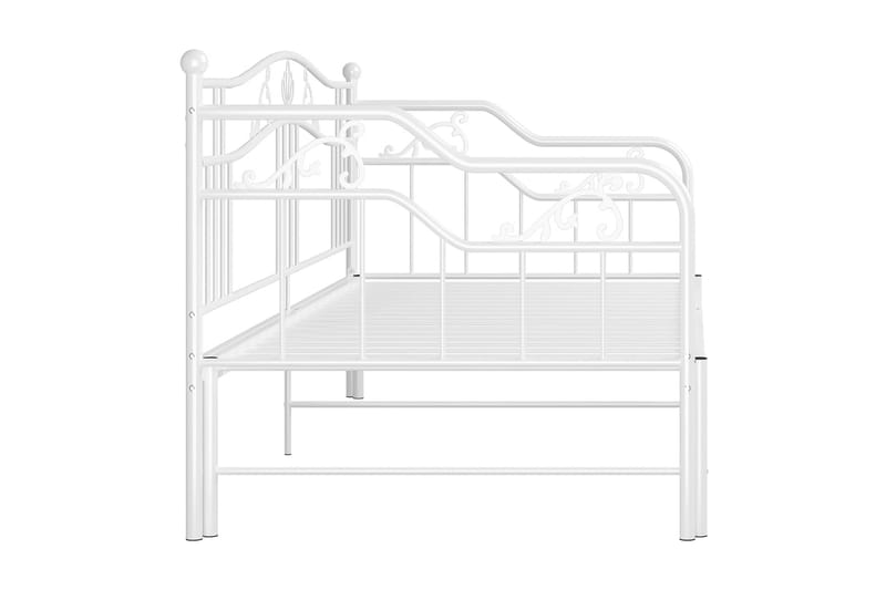 Utdragbar sängram bäddsoffa vit metall 90x200 cm - Vit - Möbler - Vardagsrum - Bäddsoffor - Hörnbäddsoffa