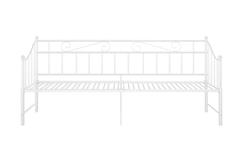 Utdragbar sängram bäddsoffa vit metall 90x200 cm - Vit - Möbler - Vardagsrum - Bäddsoffor - Hörnbäddsoffa
