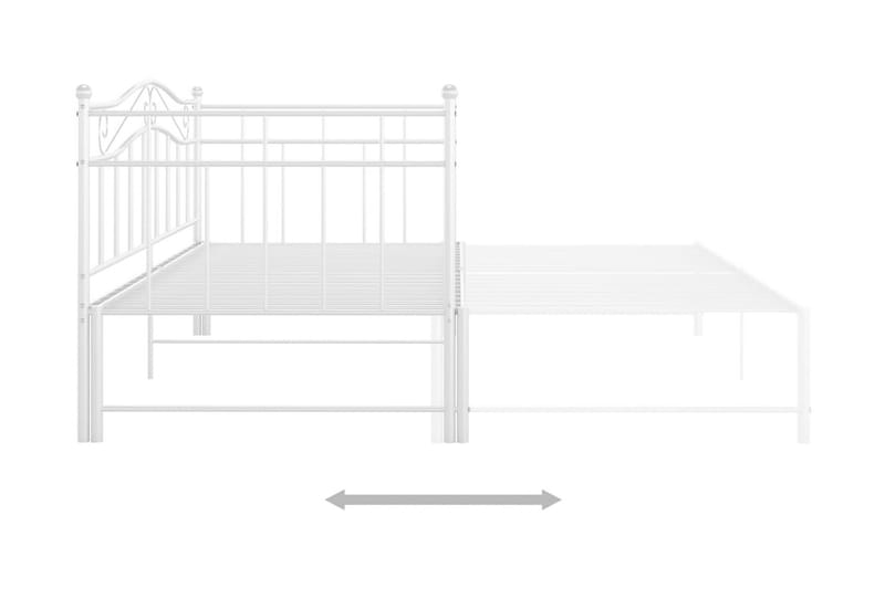 Utdragbar sängram bäddsoffa vit metall 90x200 cm - Vit - Möbler - Vardagsrum - Bäddsoffor - Hörnbäddsoffa