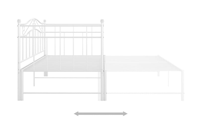 Utdragbar sängram bäddsoffa vit metall 90x200 cm - Vit - Hörnbäddsoffa - Bäddsoffor