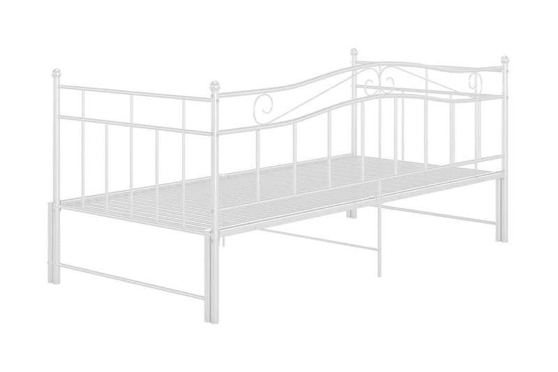 Utdragbar sängram bäddsoffa vit metall 90x200 cm - Vit - Möbler - Vardagsrum - Bäddsoffor - Hörnbäddsoffa