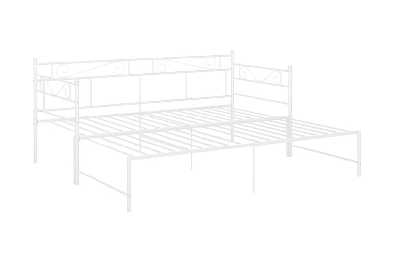 Utdragbar sängram bäddsoffa vit metall 90x200 cm - Vit - Möbler - Vardagsrum - Bäddsoffor - Hörnbäddsoffa