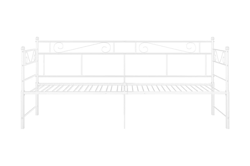 Utdragbar sängram bäddsoffa vit metall 90x200 cm - Vit - Hörnbäddsoffa - Bäddsoffor