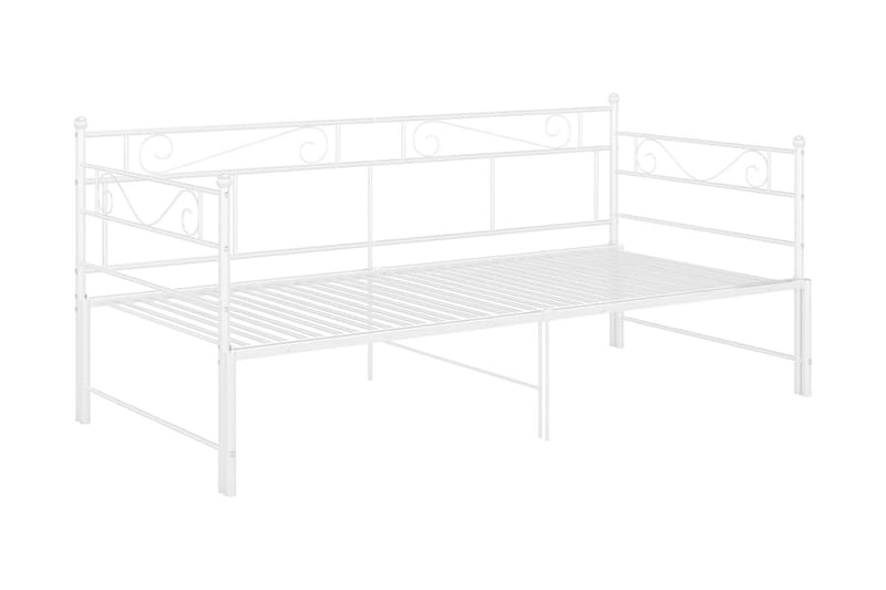 Utdragbar sängram bäddsoffa vit metall 90x200 cm - Vit - Möbler - Vardagsrum - Bäddsoffor - Hörnbäddsoffa